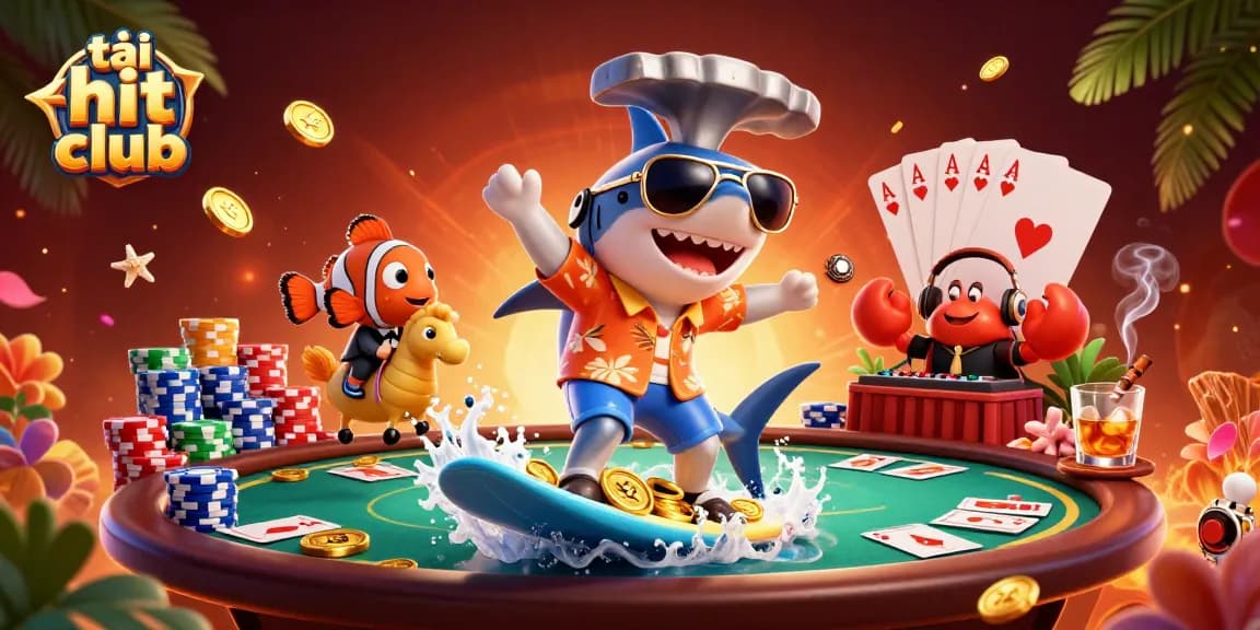 Engage in tải hit club with a vibrant casino-themed scene showcasing dynamic characters and rich gaming elements.