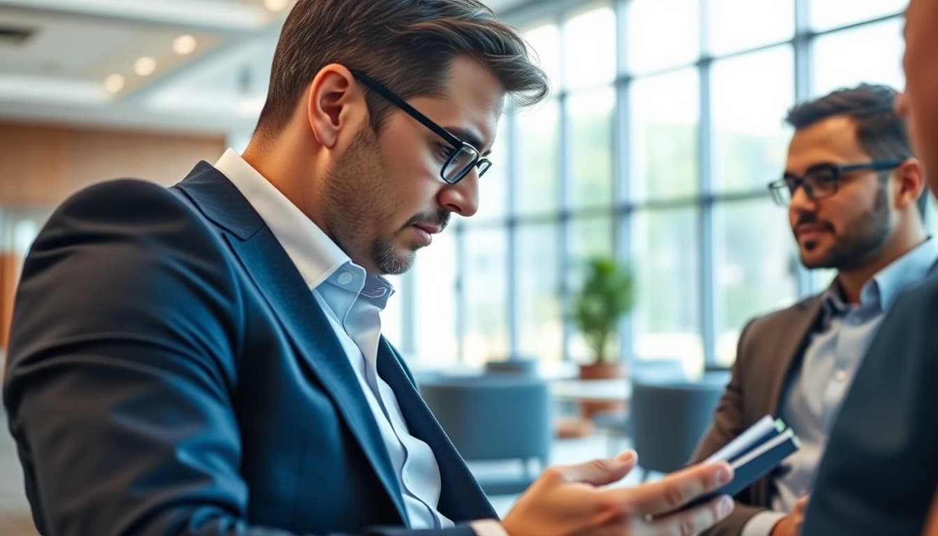 Headhunter Schweiz im Gespräch mit einem potenziellen Kandidaten in einem modernen Büro