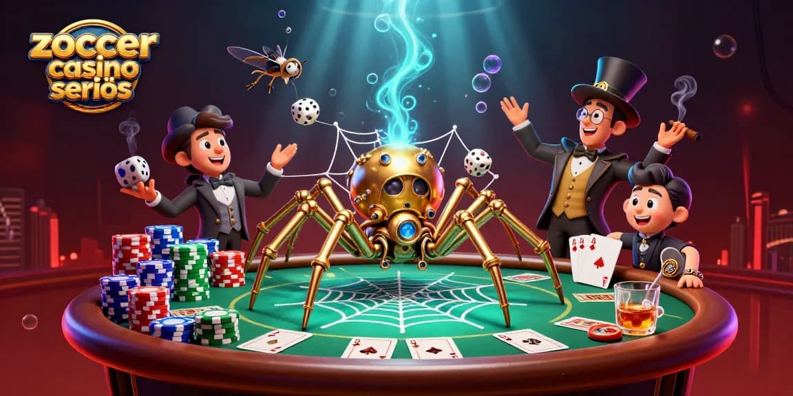 Spielen Sie im Zoccer Casino seriös mit goldener Spider und Karten um hohe Gewinne.