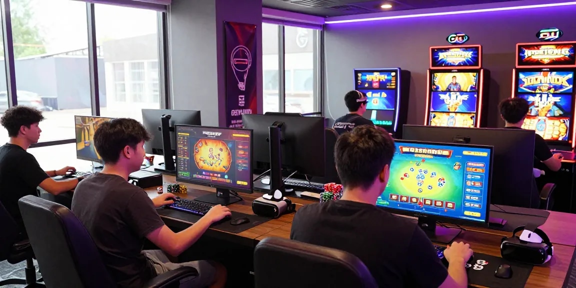 Dynamic online gaming scene at https://gemwin.pics/ with players immersed in diverse games and colorful visuals.