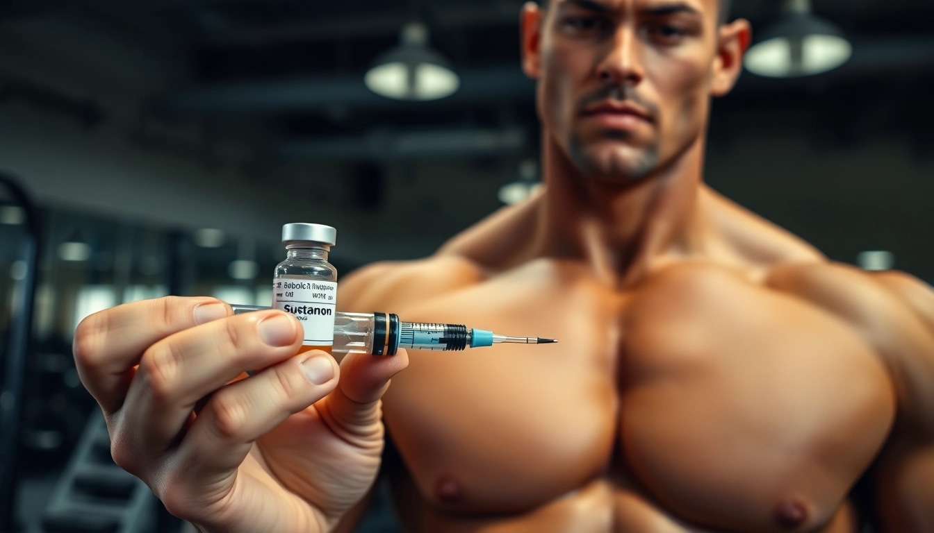 Sustanon kaufen: Athlet bereitet sich auf die Injektion von Sustanon vor.