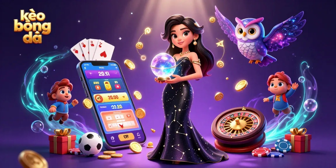 Engage in thrilling kèo bóng đá betting with an enchanting scene featuring a mystical woman and owl!