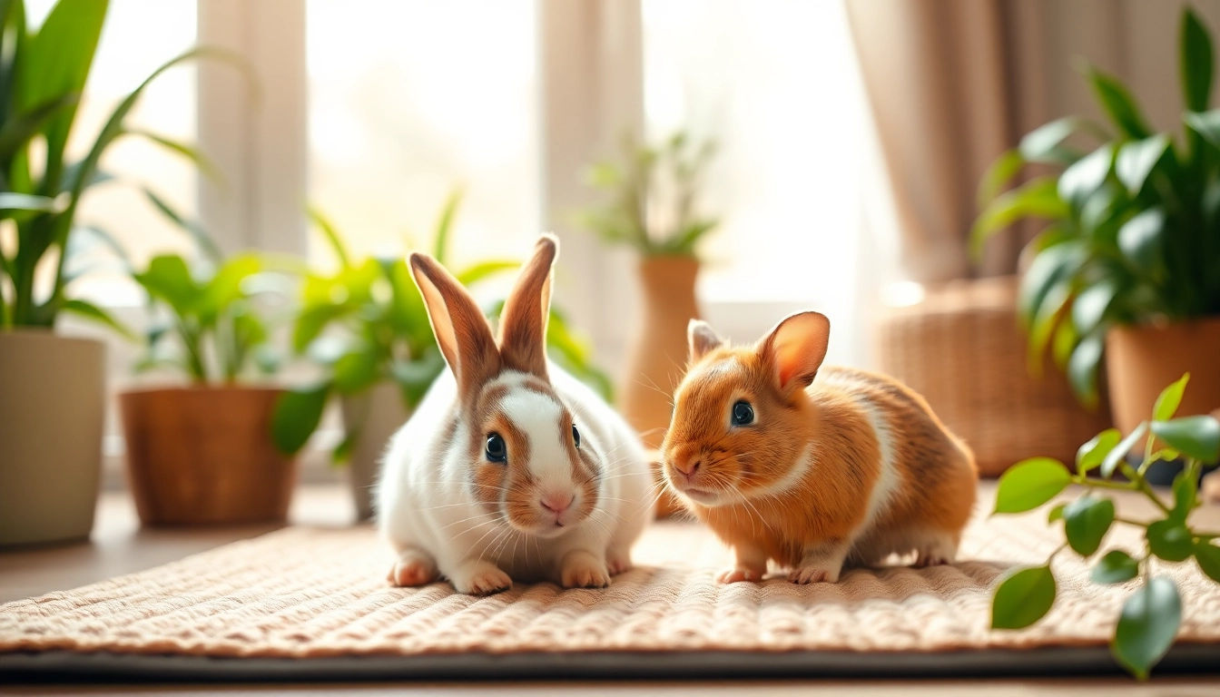 Nagermatte für Nagetiere in einem gemütlichen Umfeld mit spielenden Tieren.