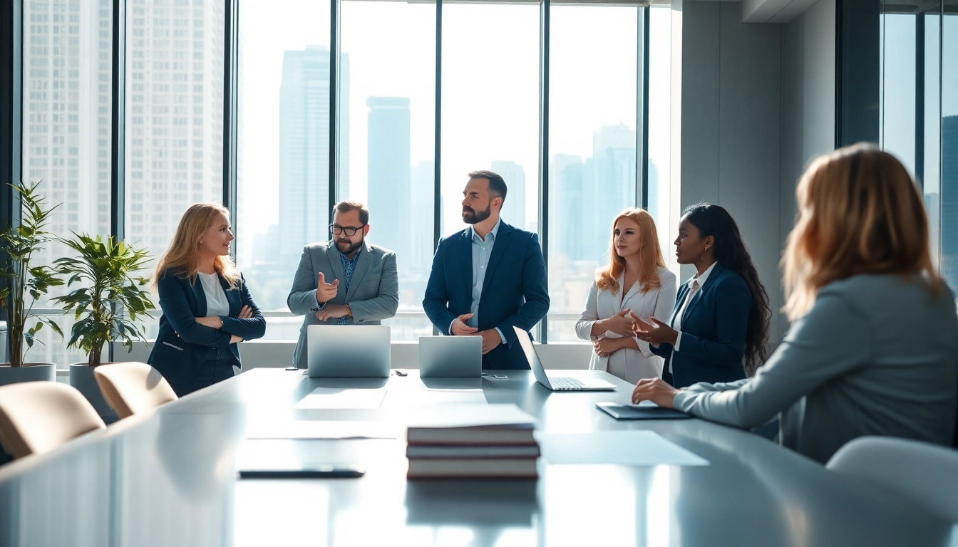 Headhunter Ingenieure beraten in einem modernen Büro mit engagierten Professionals.