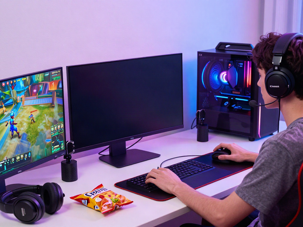 Player enjoying an immersive gaming session on iwin with vibrant graphics and accessories.