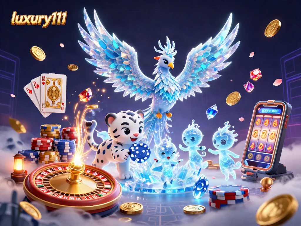 Engage with luxury111 at the casino with this stunning 3D illustration featuring vibrant characters and dynamic elements.
