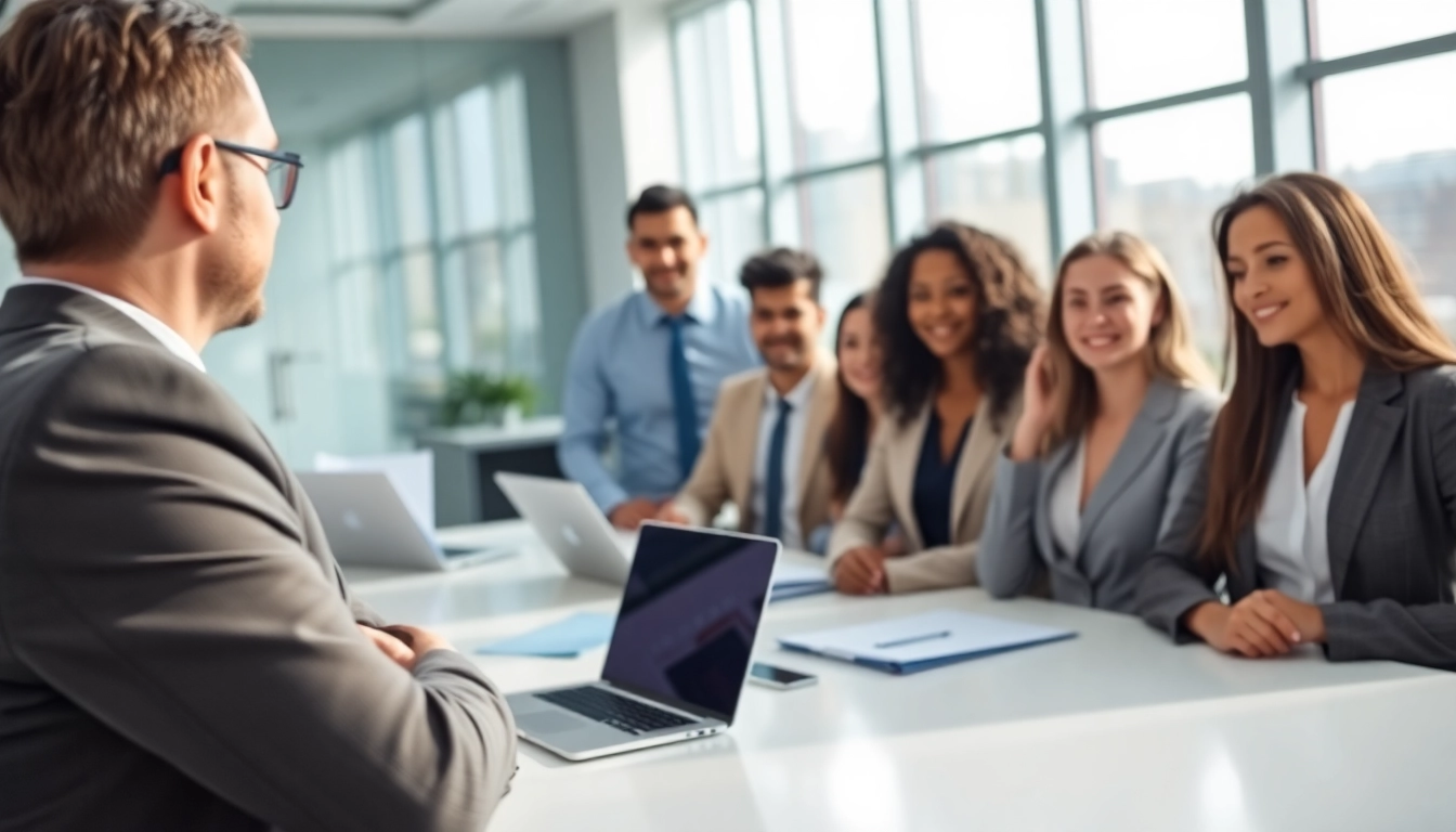 Headhunter Schweiz bei einem Meeting mit Kandidaten in einer modernen Büroumgebung.