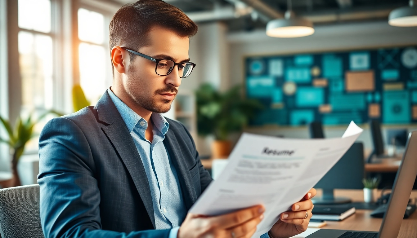 Headhunter IT analysiert Bewerbungen in einer professionellen Umgebung.