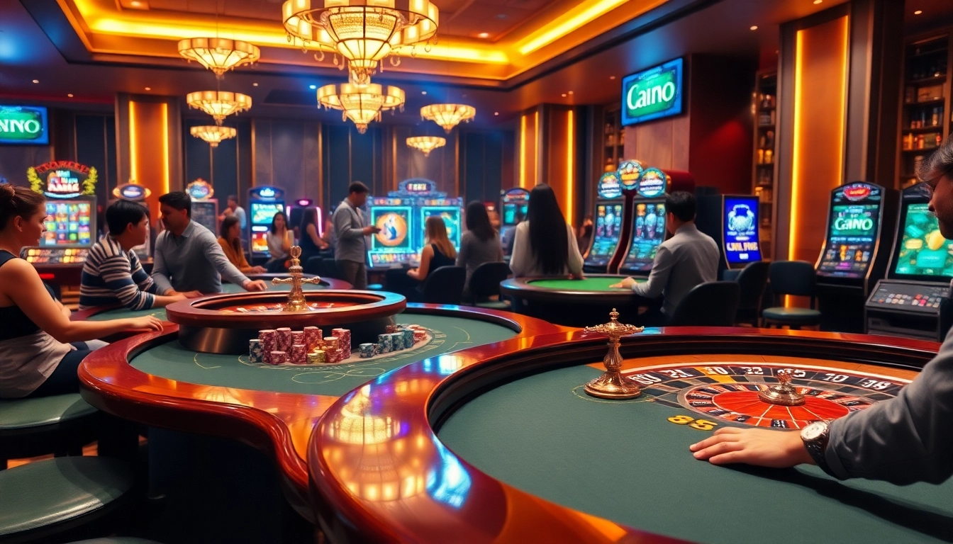Experience luxury gaming with vibrant tables and interactive elements at https://rr88sn.com/ casino scene.